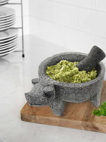 PIG HEAD STONE MOLCAJETE